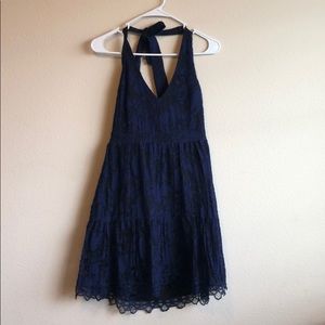 Halter black and blue dress from anthro worn once